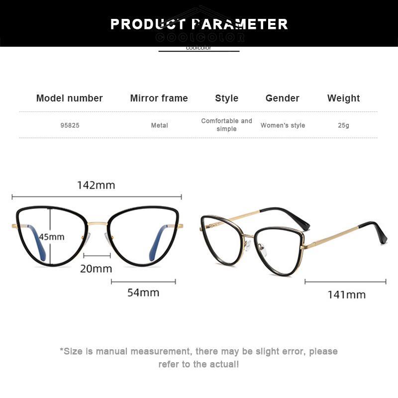 COD❤️2 In 1 Kacamata Lensa Photocromic Anti Radiasi Wanita Pria Korea Gaya Kacamata Bingkai Titanium Cat Eye Warna Untuk Wanita- cl