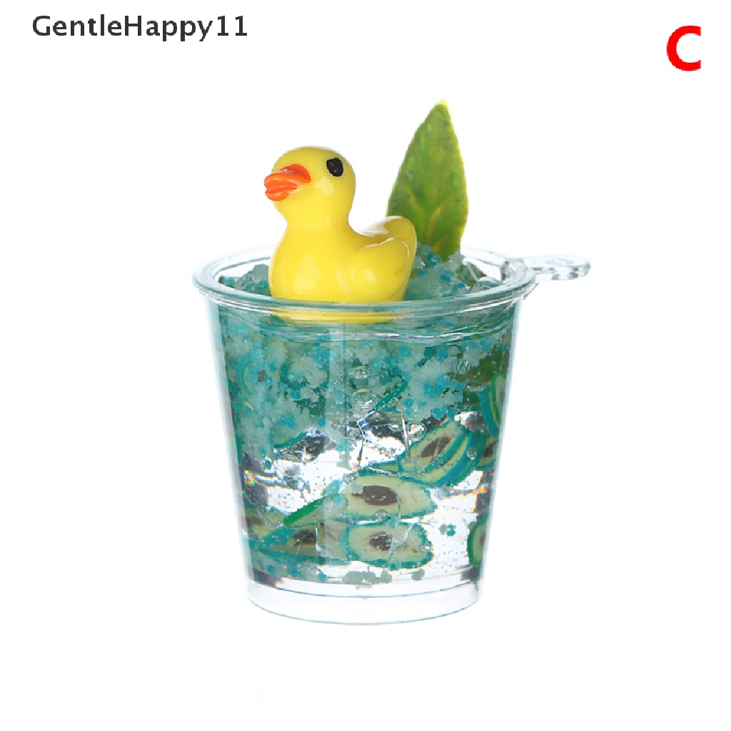 Gentlehappy 1Pc Mini Neon Little Yellow Duck Cup Cangkir Minuman Es Ember Cup Mikro Landscape Ornamen Rumah Boneka Miniatur Dekorasi id