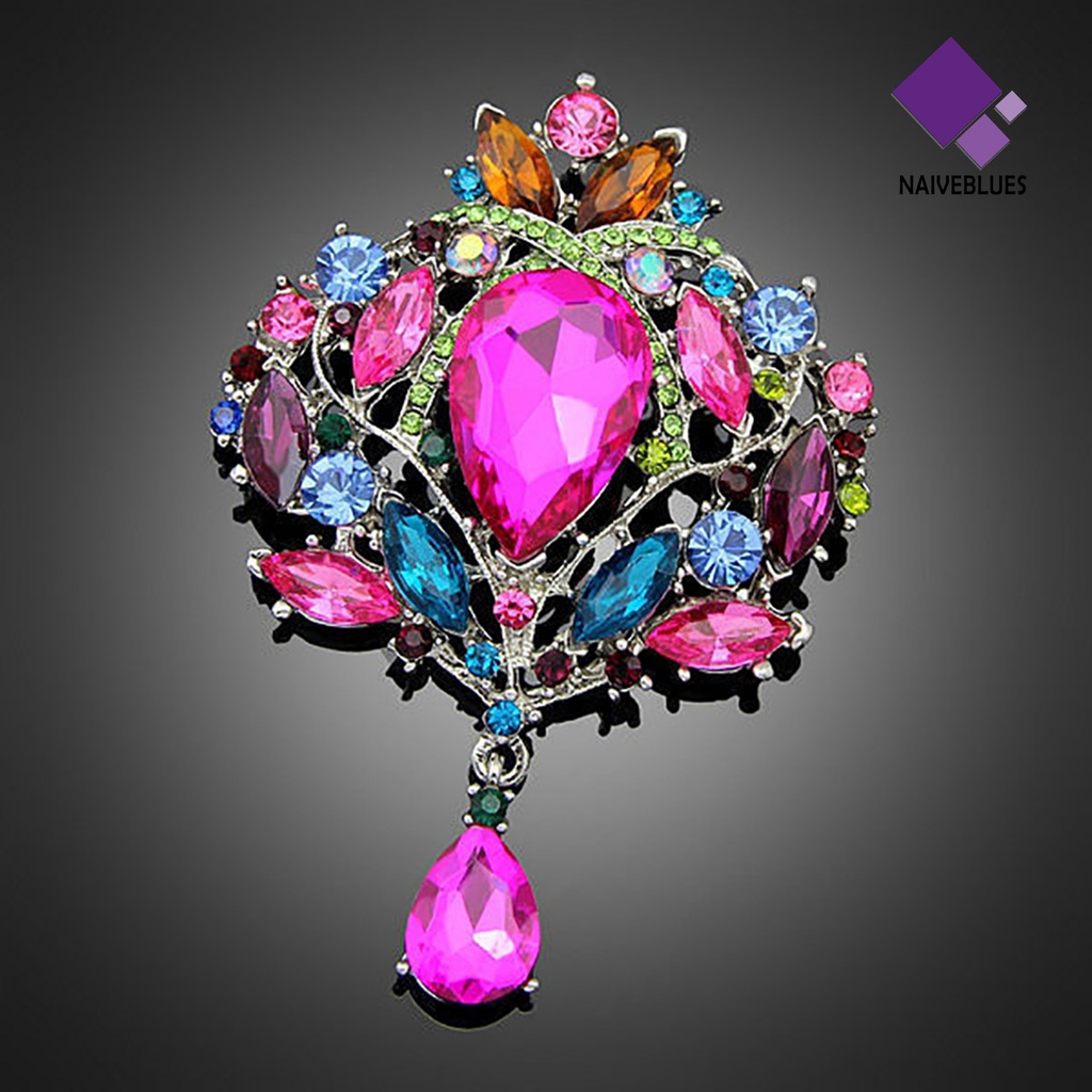 &lt; Naiveblues &gt; Bros Klip Bentuk Bunga Motif Bunga Mewah Cantik Untuk Pesta