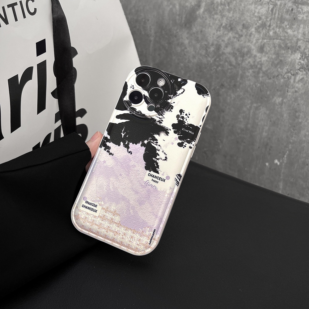 IPHONE Tinta Patchwork Bulat Pelindung Lensa Kamera Ponsel Soft Case Cover Untuk Iphone7 8 PLUS X XR XS 11 12 13 14 PRO MAX SE 2020