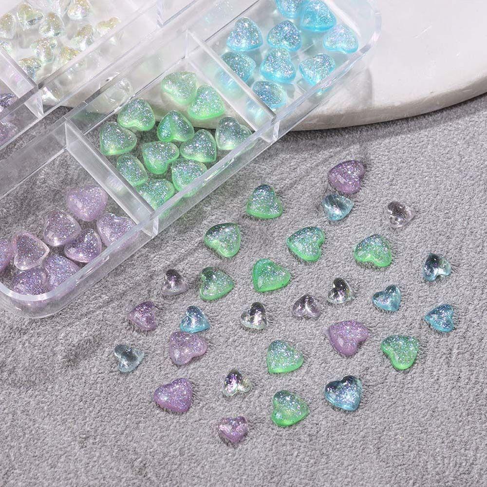 AUGUSTINA Agustina Aurora Dekorasi Kuku Korea Ins Style Nail Charms Cinta Hati Manikur Aksesoris Hiasan Kuku Nail Jewelry