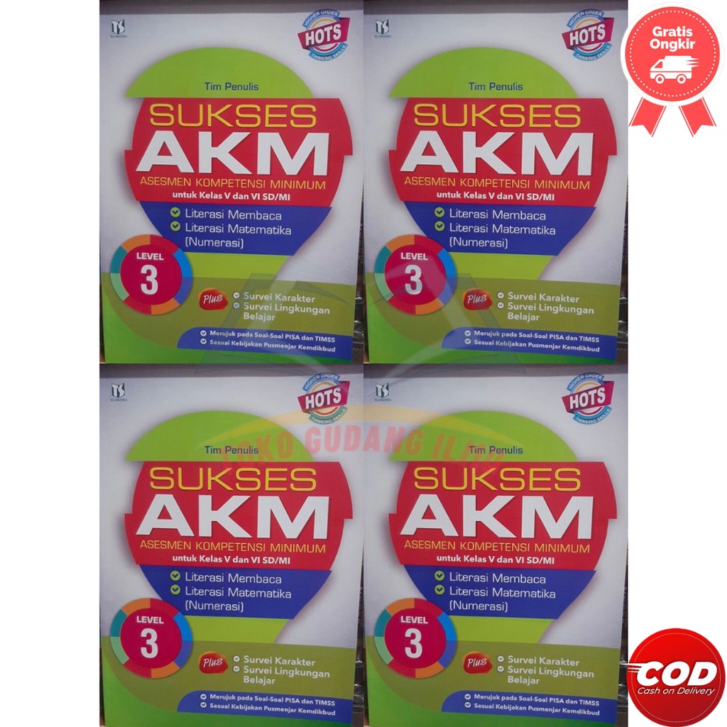 SUKSES AKM Asesmen Kompetensi Minimum Level 3 Kelas 5 6 V VI SD/MI Penerbit Tiga Serangkai