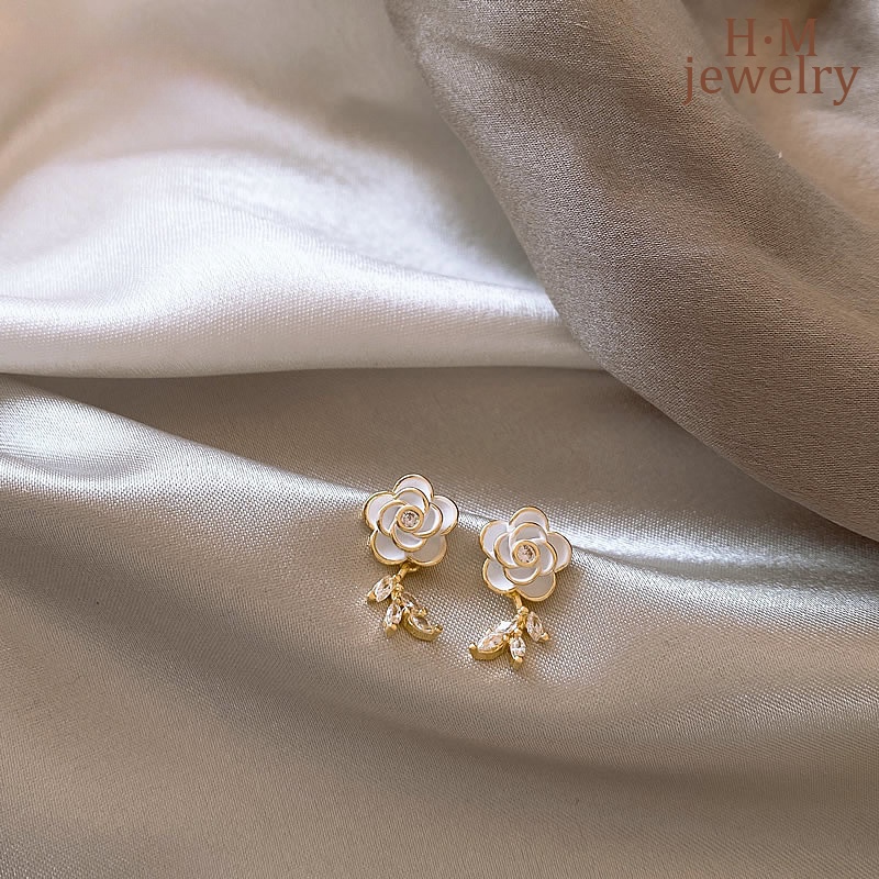 S925 Perak Fashion Temperamen Liar Camellia Stud Earrings2023 Baru Bermutu Tinggi Anting-Anting