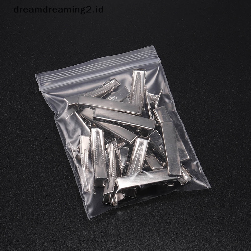 (dream) 20pcs Klip Rambut Aligator Cabang Tunggal Busur DIY Kosong Jepit Rambut Gadis Duckbill Klip Grip Pin//