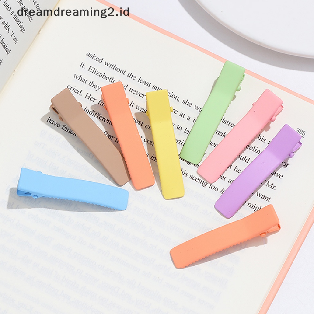 (dream) 10pcs Aksesoris Rambut Wanita 4.7cm DIY Jepit Rambut Warna Permen Hair Clip Double Pronged Bobby Pin Kid Headwear Gadis Hiasan Kepala//