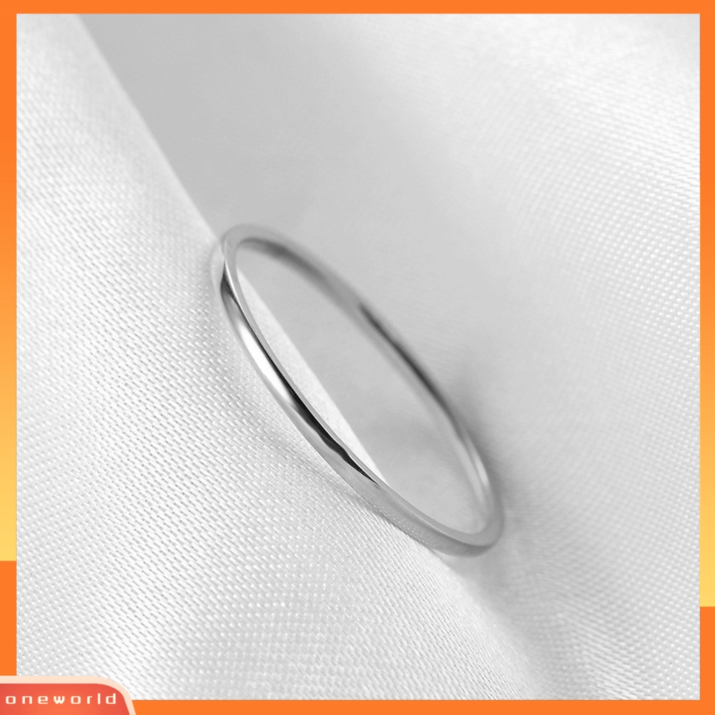 [EONE] Cincin Indah Eye-catching All-match Hias Glittery Titanium Steel Cincin Pasangan Sederhana Untuk Anniversary