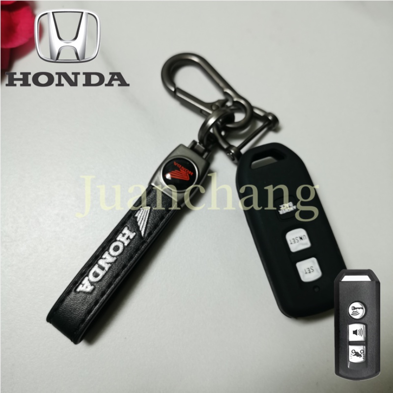 3tombol Silica Gel Key Case Remote Cover Fob Dengan Gantungan Kunci Untuk Honda Vario 125-gry Monkey PCX125 PCX150 PCX153 Batok Pelindung Motor