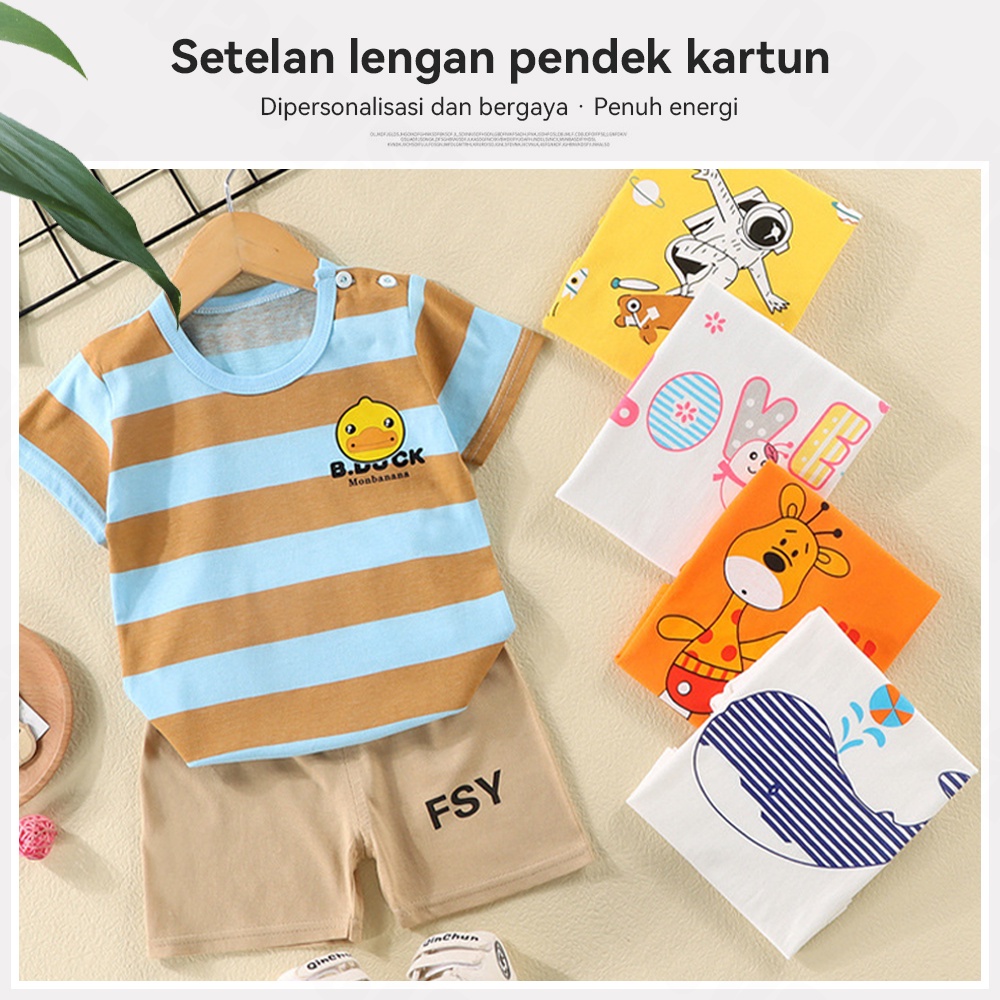 Halo Baby Baju Anak Set/Setelan Baju Anak Set 1-3 Tahun/Pakaian Anak set kaos motif