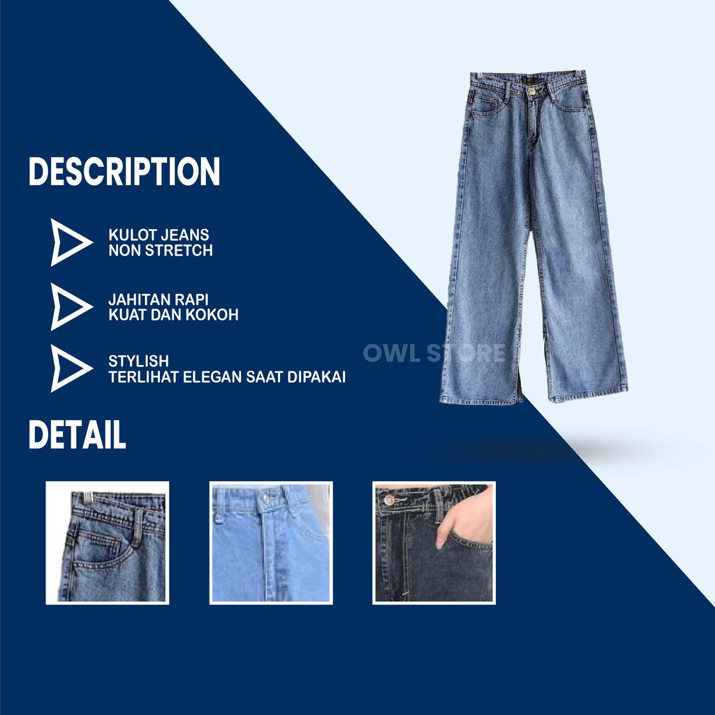 KULOT JEANS WANITA / CELANA PANJANG WANITA / CELANA KULOT WANITA / CELANA JEANS TEBAL