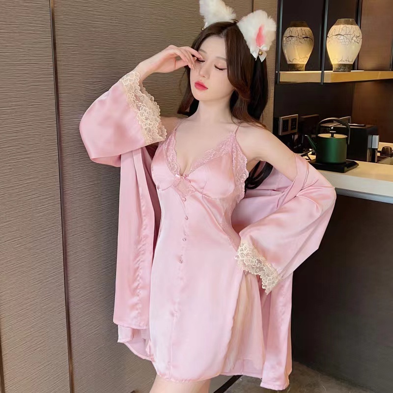 2023 new sexy suspender pajamas+2 pieces of pajama/piyama sexy wanita