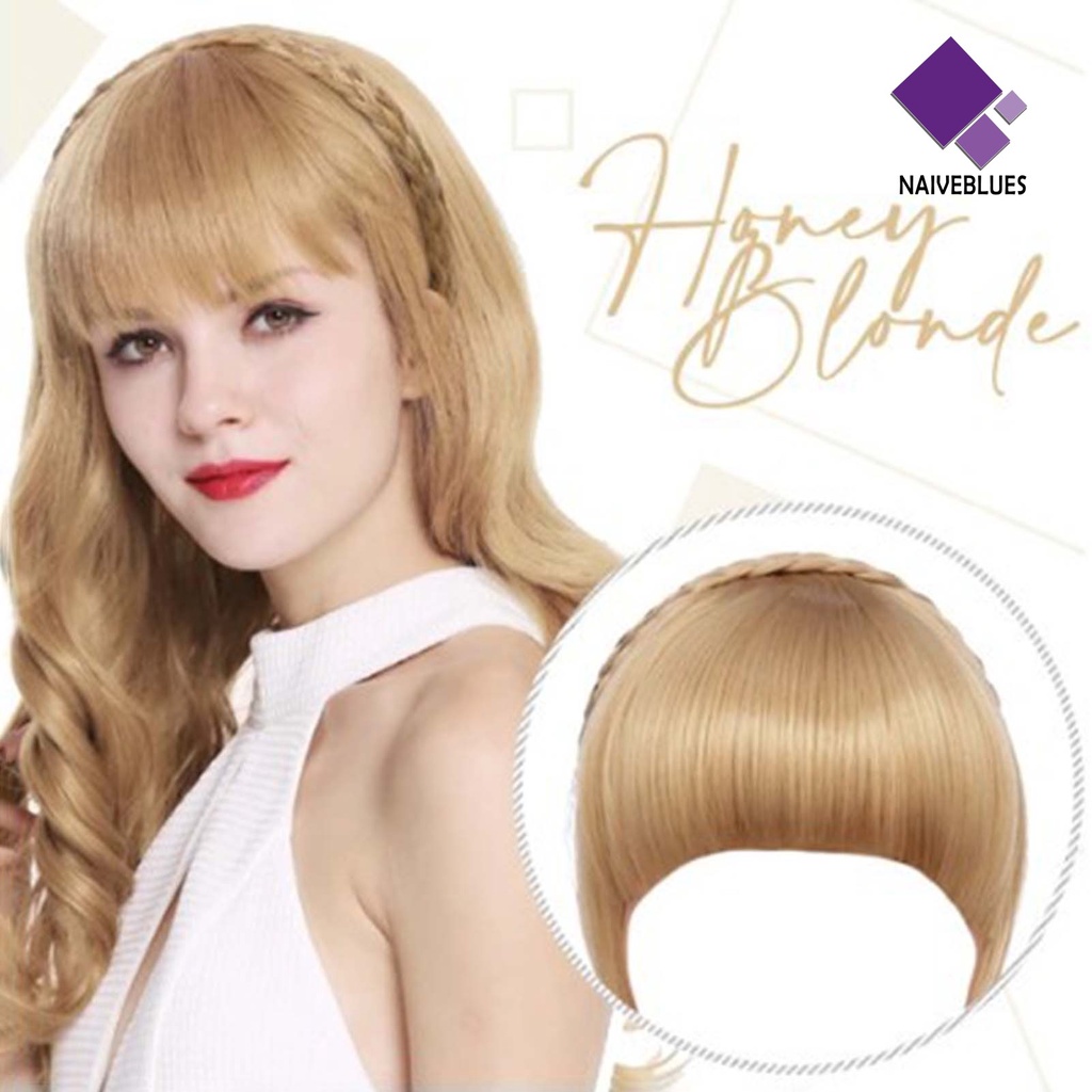 &lt; Naiveblues &gt; Braided Wig Hair Natural Looking Elastisitas Tertinggi Kecantikan Wanita Gril Rambut Palsu Dengan