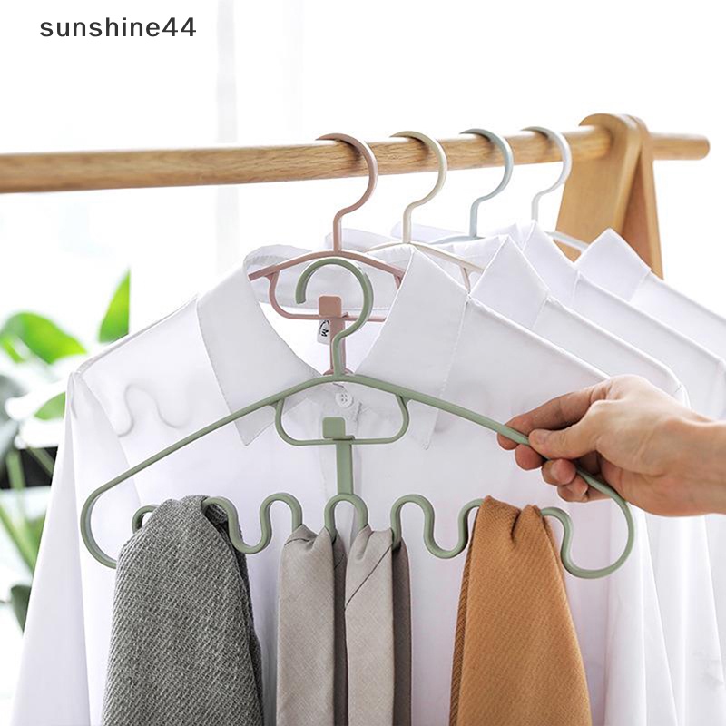 Sunshine 1pc Waves Multi port Support Gantungan Untuk Pengering Pakaian Rak Baju Plastik Drying Hanger Storage Hanger ID