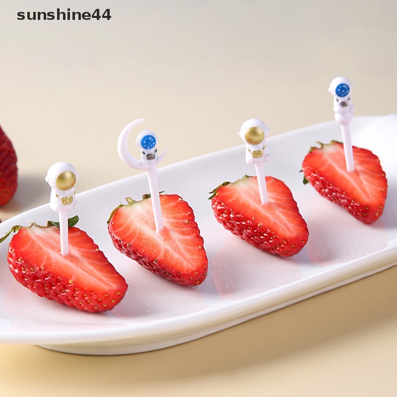 Sunshine 8Pcs Mini Anak Hewan Makanan Buah Picks Garpu Kotak Makan Aksesori Dekorasi Alat ID