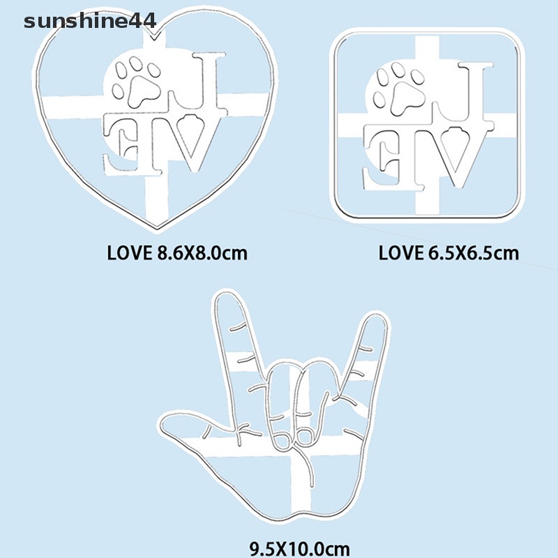 Sunshine Love You Heart Hand Gesture Diy Cetakan Fondant Pemotong Kue Kering Plastik Putih ID