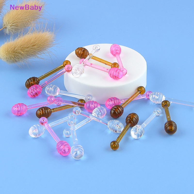 Newbaby 10PCS Gayung Plastik Untuk Madu Pot Jar Tongkat Stick Vintage Sarang Lebah Sendok Gadget ID