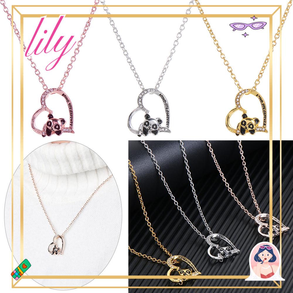 Lily Panda Kalung Wanita Lucu Selamanya Perhiasan Hadiah