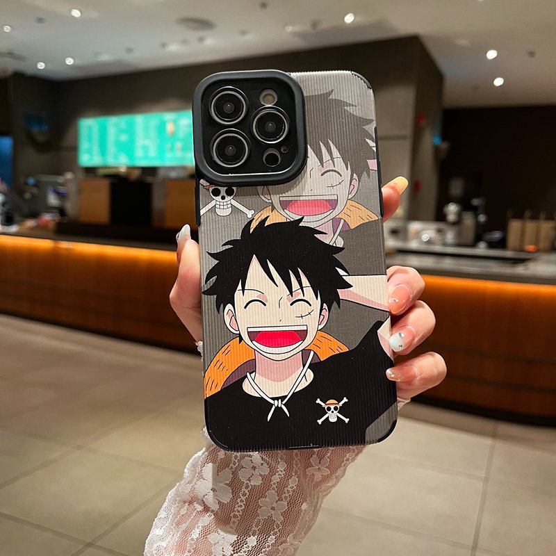 One Piece Smile Luffy Leather Soft Case IP IPhone 7 8 Plus SE 2020 X XR XS Max 11 12 13 14 Pro Max 14 Plus Camera Protect for Man Men's