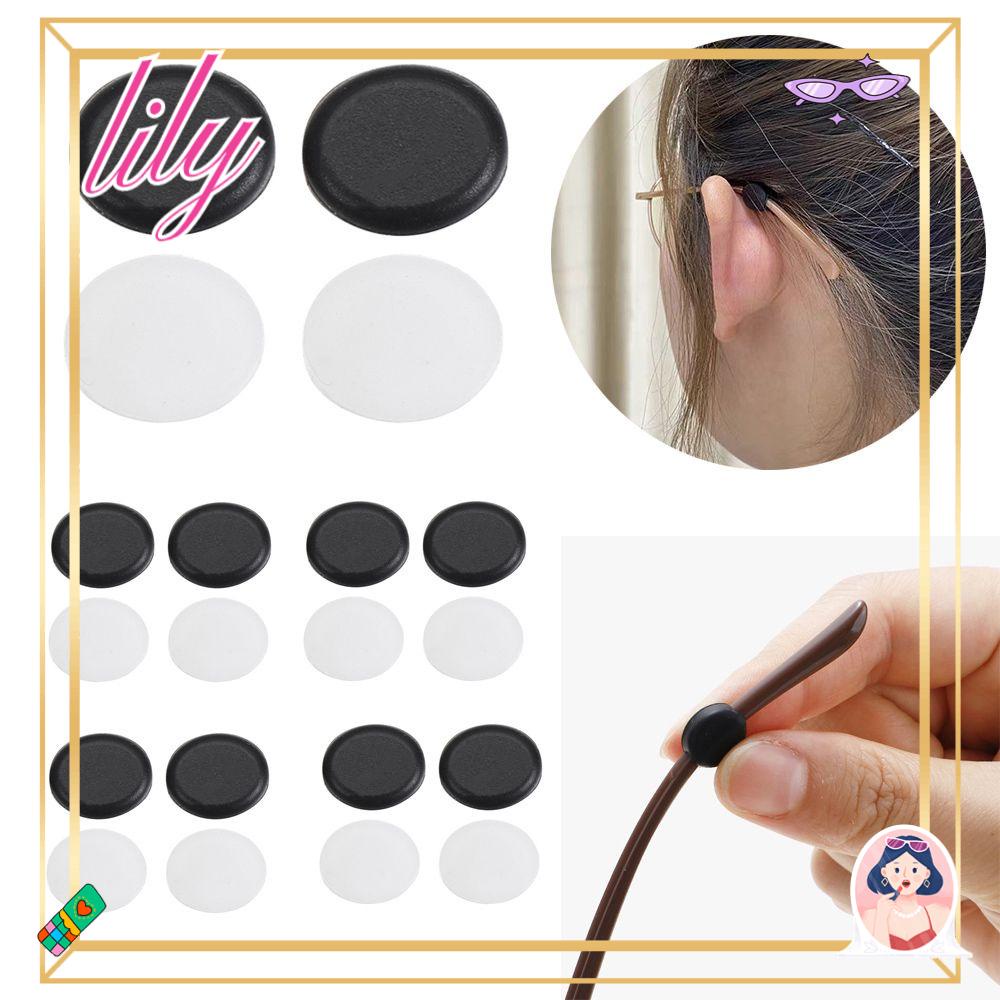 Lily 5pasang Kait Telinga Kacamata Lingkaran Anti Slip Silikon Lembut Pegangan Kaki Tetap