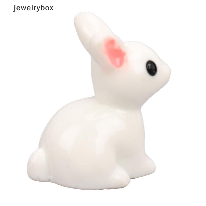 [jewelrybox] Dekorasi Paskah Miniatur Hare Figurine Resin Craft Mini Bunny Taman Ornamen Butik