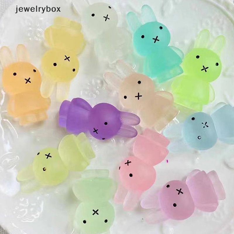 [jewelrybox] Baru Bercahaya Lucu Tiga Dimensi bunny DIY Gantungan Kunci Liontin resin accessorie Butik