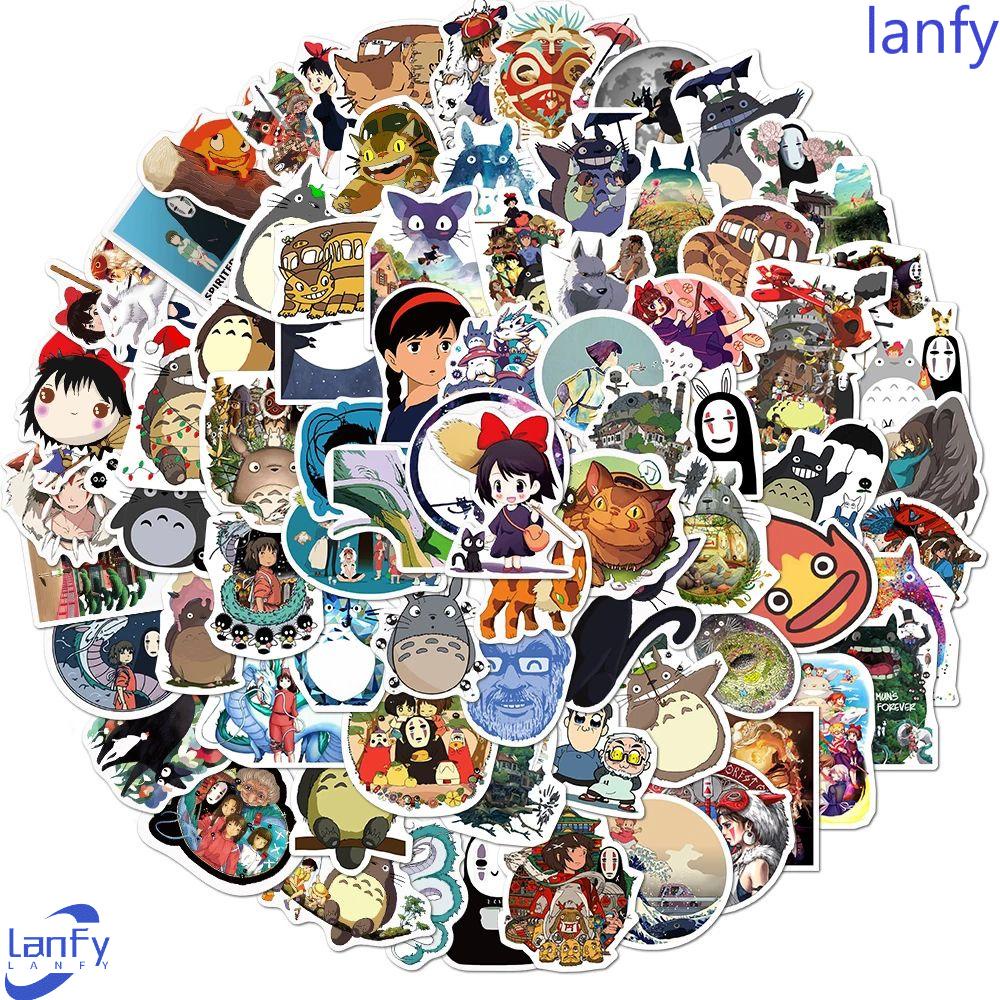 Lanfy Spirited Away Stiker Hadiah Tahan Air Kawaii Dekorasi Stiker Laptop Self-Adhesive Stationery Stiker Koper Stiker Skateboard Stiker Graffiti Stiker