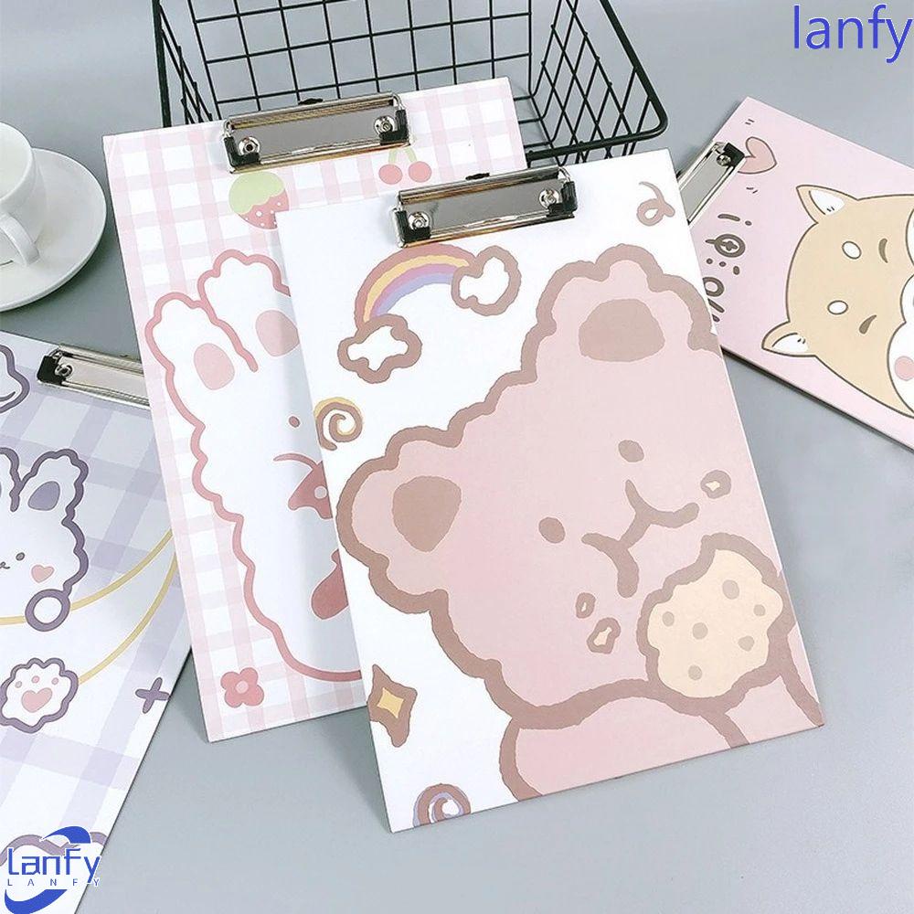 LANFY Multifunctional A4 Paperboard Hanging Hole Paperboard Clip Clipboard School Stationery Thickened Cartoon Writing Pad Writing Board Splint File Folder