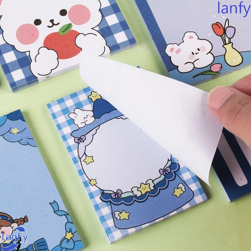 Lanfy Diary Memo Pad Kawaii Ins Kertas Label Alat Tulis Siswa Sticky Note Perlengkapan Sekolah Pesan Stiker