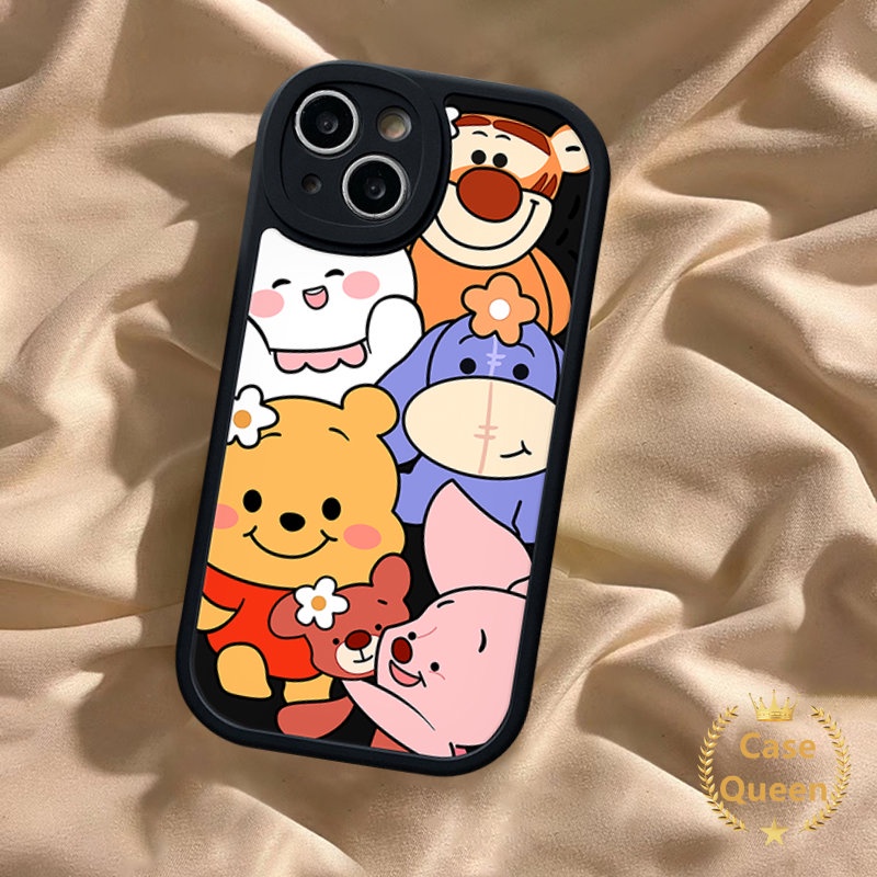 Kartun Disney Winnie The Pooh Manyo Case Kompatibel Untuk IPhone XR XS X Max7 6s 8 6 Plus 11 14 13 12 Pro Max SE 2020 Ponsel Lucu Lembut Pasangan Tpu Cover