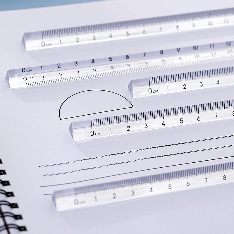 Penggaris Segitiga Simple Transparan15/20CM/Penggaris Pengukur Gambar Kartun Alat Tulis Kantor Sekolah