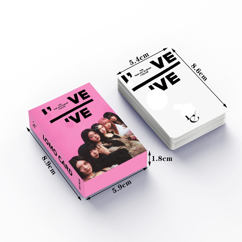 55pcs/box IVE Album I'VE Photocards Kartu Lomo LIZ WONYOUNG YUJIN LEESEO REI GAEUL Kpop Postcards