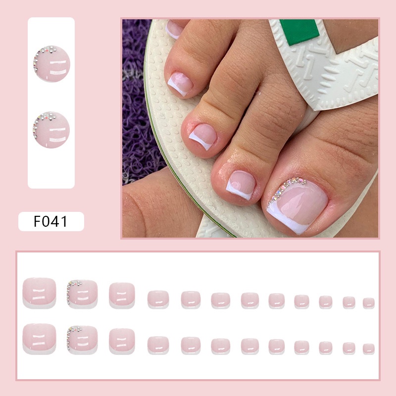 F040-f080 Paku Tips Kaki Palsu Buatan Foot Fake Nails Isi 24pcs/box