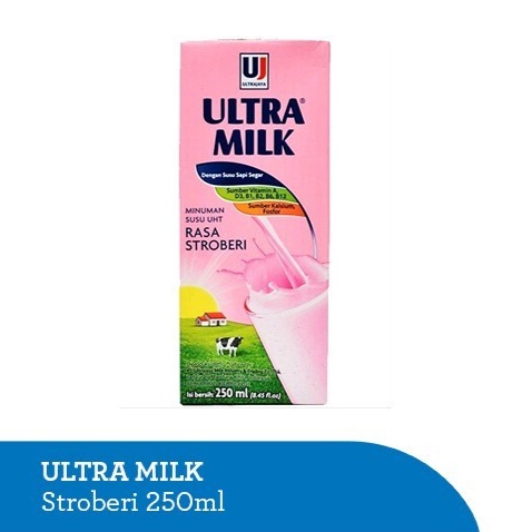 

Ultra Milk Susu Cokelat Full Cream Moka Stroberi 250 ml ORIGINAL