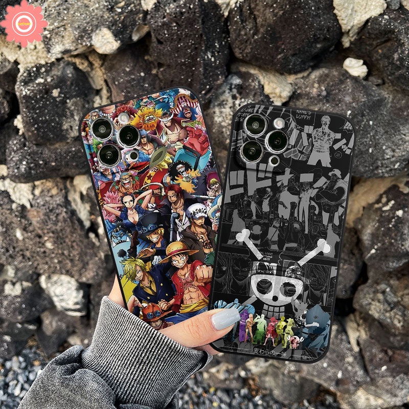 Casing One Piece Kartun Trendi Tepi Lurus Untuk Infinix Hot 11 9 8 12 12i 20 11s 20s 10t 10s 10Lite Smart 4 5 6 Plus Hot1 10 12 9 Play Note 12 G96 11 12pro 8 12 2023 Sarung Soft Case