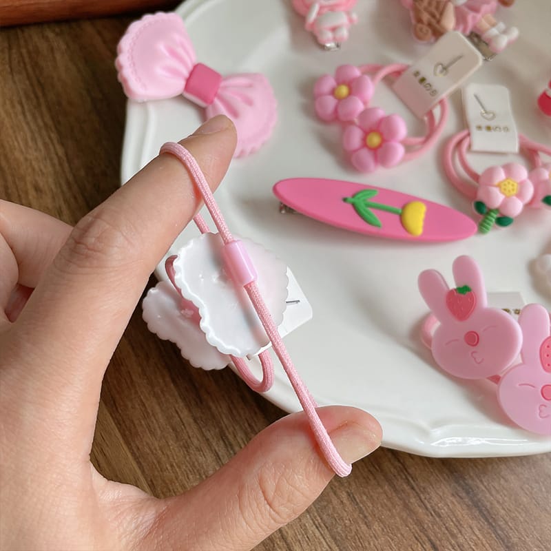 15 PCS Set Karet dan Jepitan Ikat Rambut Anak Wanita