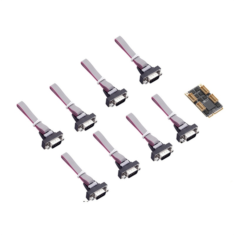 Vivi MINI PCIe to 8port RS232 Kartu Seri MINI PCIe to 8port Serial RS232 Kartu Ekspanding Riser Card COM Controller17