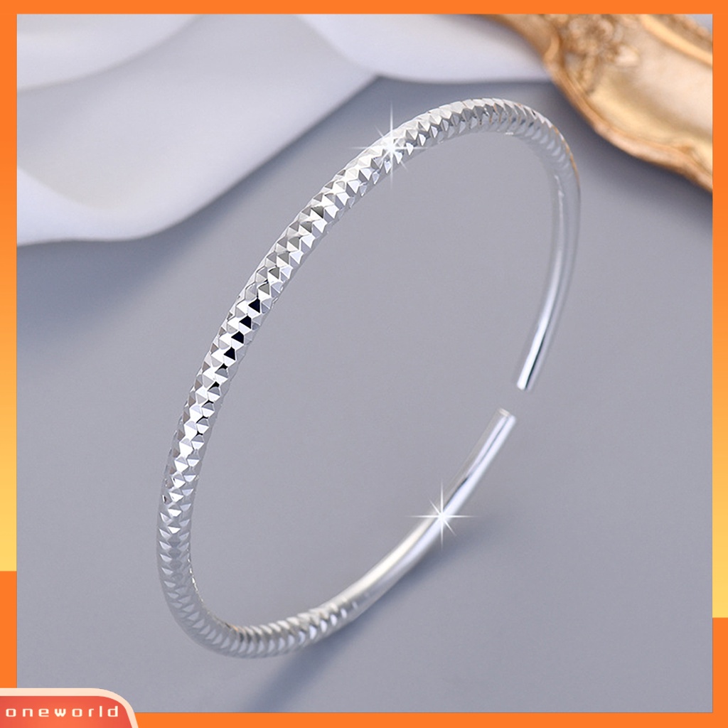 [EONE] Cuff Gelang Geometris Adjustable Electroplated Anti Alergi Kilau Terang Hias Tahan Luntur Gambar Geometri Buka Gelang Bangle Wanita Aksesori