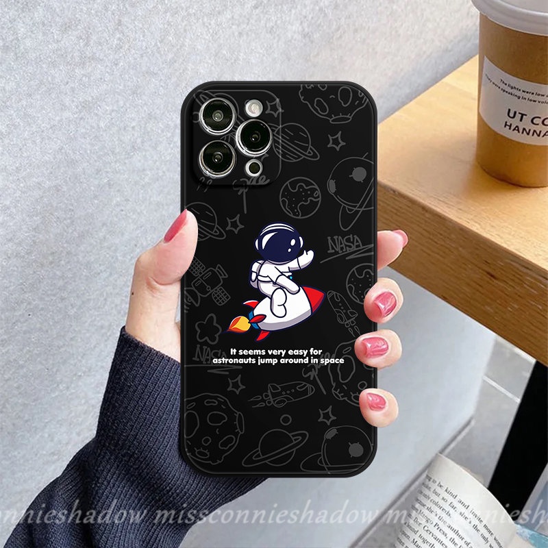 Case Untuk Redmi 12C 9 10 9T 9A A1 9C Nfc Redmi Note12 10 11 10s 9 8 10Pro 10 Pro Poco X5 X3 Pro Nfc M4 M5 M3 Pro F4 F3 Mi 12 11 Lite Lucu NASA Luar Angkasa Sarung Motif Samping Astronot