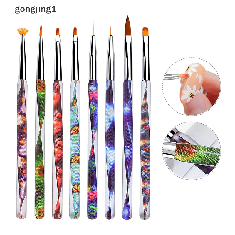 Ggg 1Pc Kuku Ukir Gambar Kuas Garis Kuku UV Gel Brush Pen DIY Art Tool ID