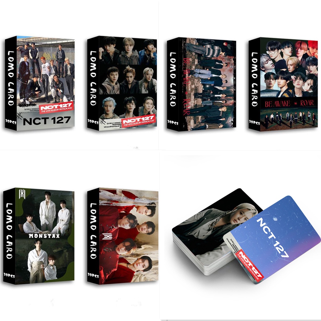 30pcs/box NCT 127 Photocards THE BOYZ Lomo Kartu MONSTA X Kpop Postcards