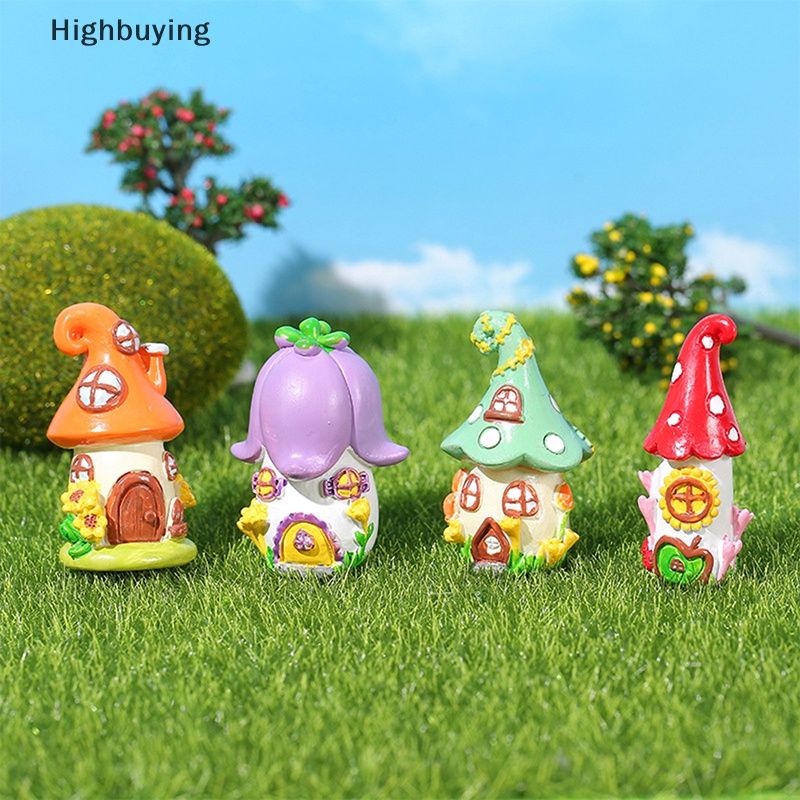 Hbid Patung Miniatur Lucu Colorful Fairy Tale Castle Ornamen Lanskap Mikro Untuk Dekorasi Rumah Desktop Kue Decor Aksesoris Glory