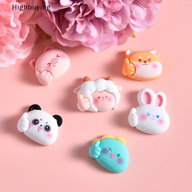 Hbid 10pcs Resin Mini Dekorasi Kartun Hewan Datar Kembali DIY Bahan Craft Aksesoris Untuk Phone Case Kue Mobil Dekorasi Rumah Glory