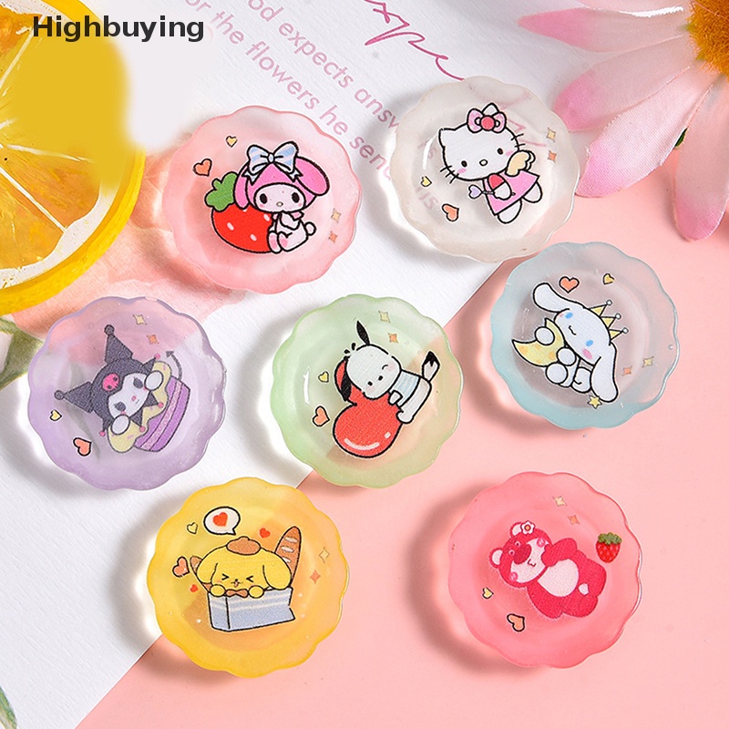 Hbid 10pcs Kawaii Anime Kartun Sanrios Bentuk Piring DIY Mini Plate Resin Miniatur Kerajinan Telepon Shell Patch Aksesoris Rambut Mainan Anak Glory