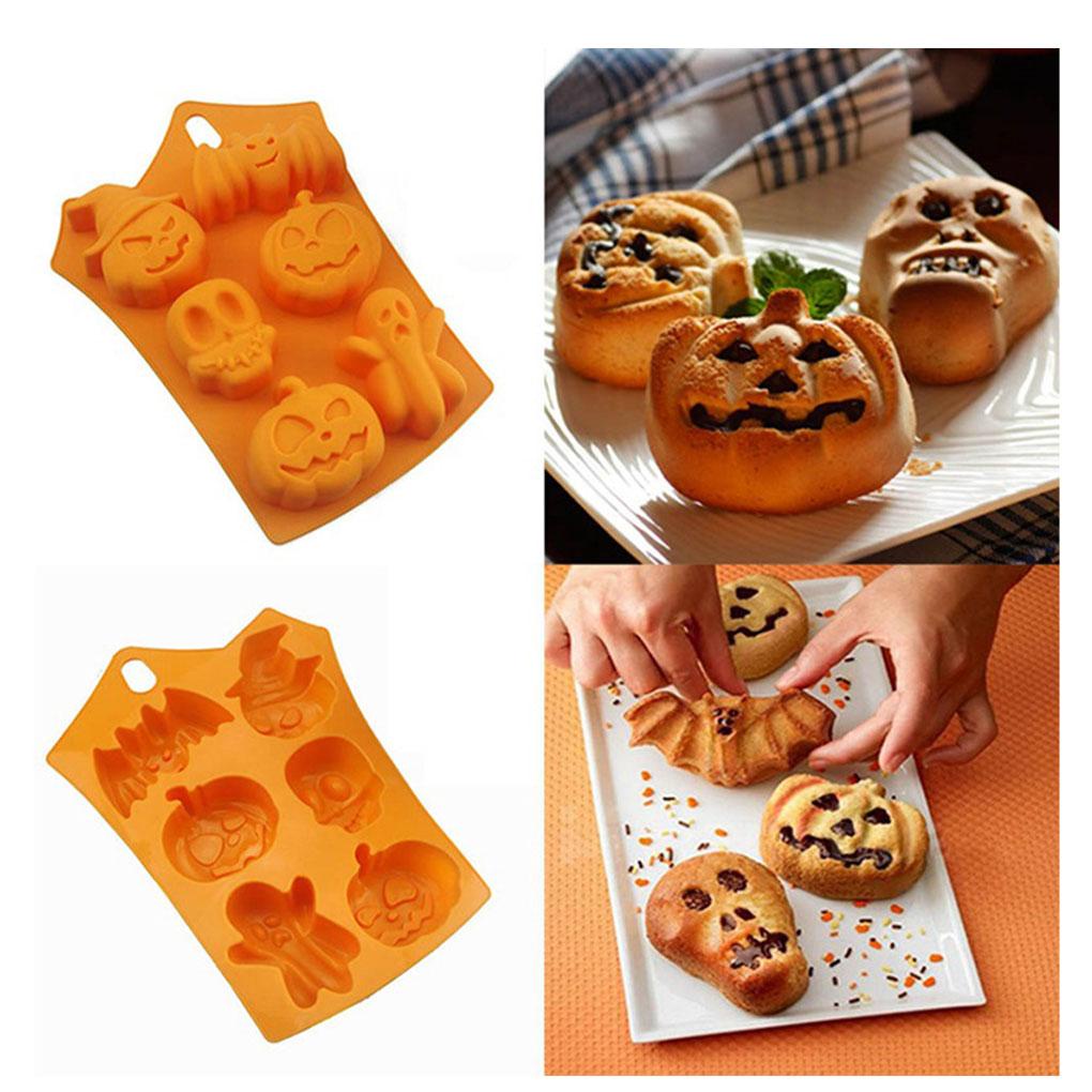 Halloween Cetakan Kue Silikon Cetakan Kelelawar Alat Kue Cookie Fondant Dapur Aksesoris Rumah Cupcake Dekorasi Hiasan