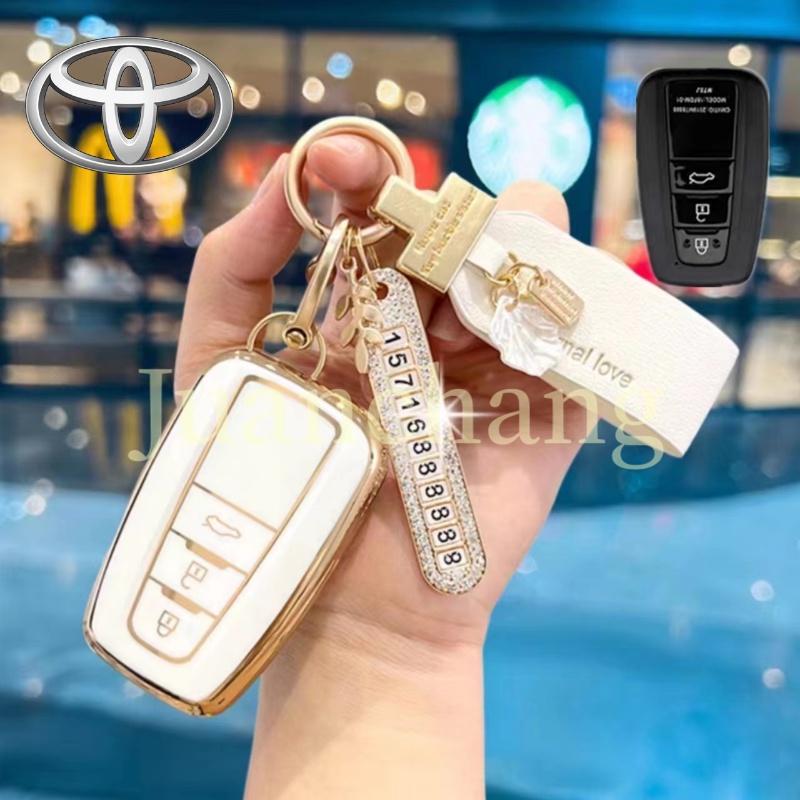 3kunci TPU Cover Kunci Mobil Untuk Toyota Highlander XLE Corolla LE Cross Hybrid Camry Trd2019Rav4 Avalon Camry CHR Corolla RAV4 Avalon Aksesoris Mobil