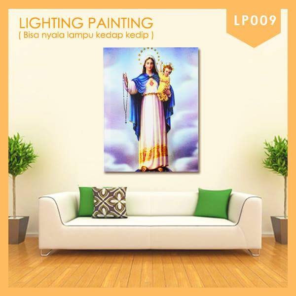 Lukisan Kanvas LED dengan Baterai - Painting Lighting - Tahan Air dan Tidak Luntur - Dekorasi Rumah Pajangan Dinding Kamar Ruang Tamu