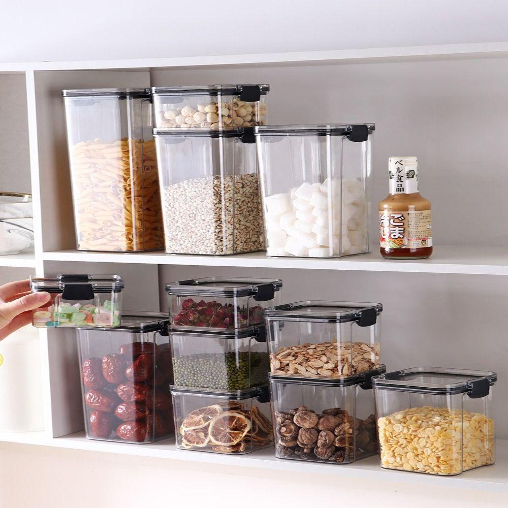 R-FLOWER Wadah Penyimpanan Kotak Penyimpanan Makanan Bening Multigrain Plastik