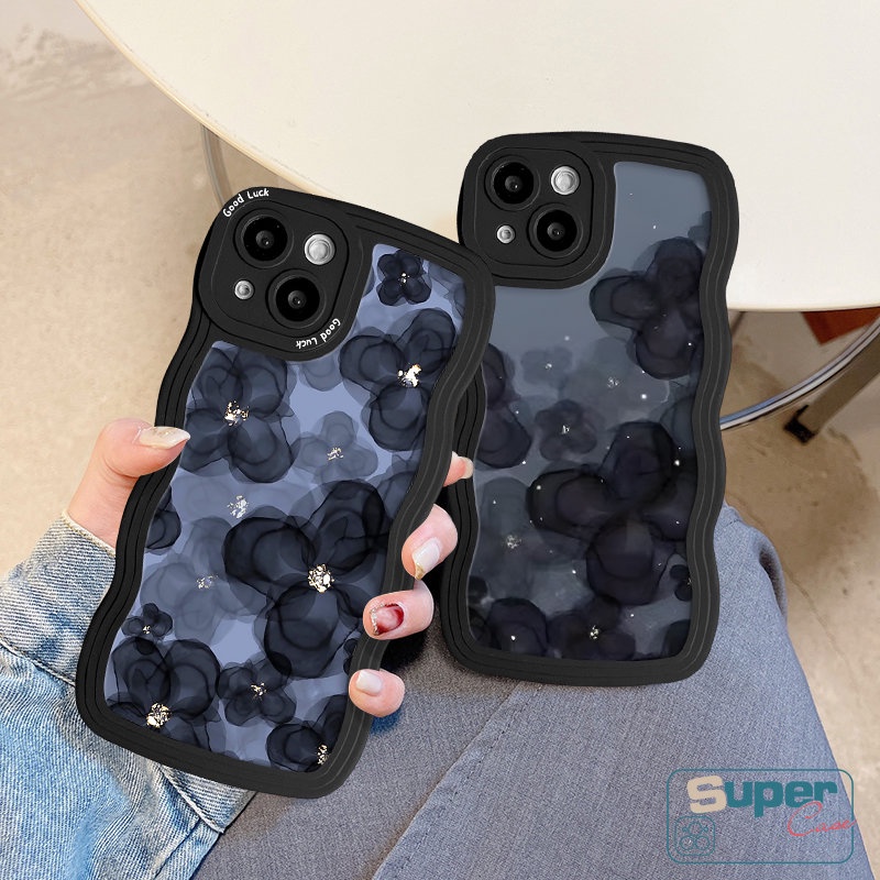 Tinta Dreamy Flower Case Kompatibel Untuk iPhone XR 7 8 6s 614 Plus 14 Pro Max11 13 14 12 Pro Max 7Plus X XS Max SE 2020 Fashion Seni Canggih Bunga Lembut Tpu Phone Cover