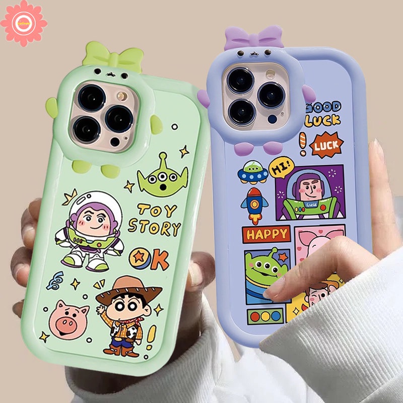 Casing Toy Story Kartun Untuk Redmi Note11 9 8 10s 11s Pro+10 Pro Redmi A1 9 10 10A 10C 9T A1+9C 9A POCO M3 X3 Pro NFC Mi 11 Lite Lensa Monster Kecil Ikatan Simpul 3D Lucu Sarung Soft Case