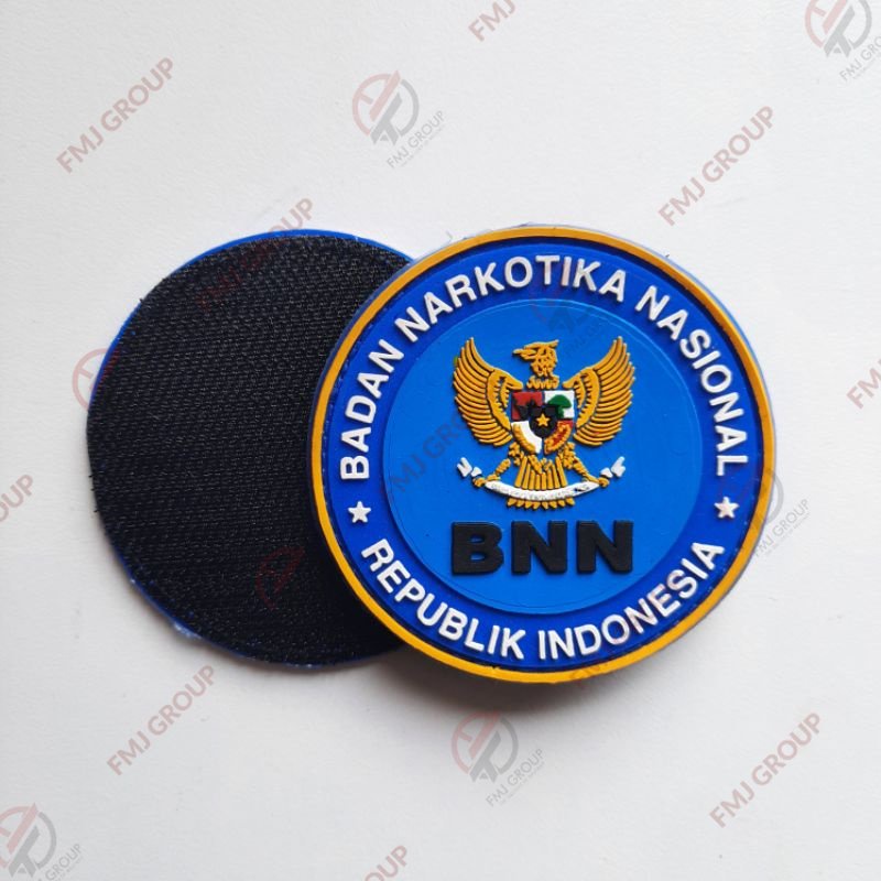 Patch Rubber Logo BNN BADAN NARKOTIKA NASIONAL / Emblem Logo BNN Prepet Velcro Tempelan Logo