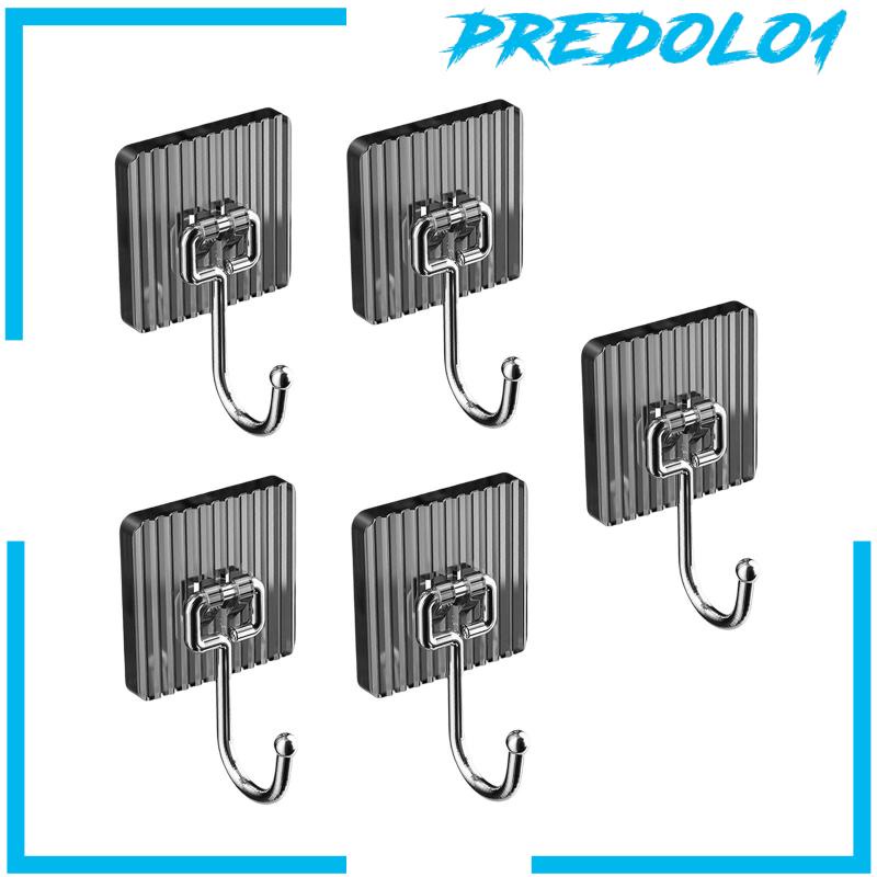 [Predolo1] 5pcs Kait Dinding Handuk Rumah Robe Hook Kait Akrilik Untuk Pintu Kamar Mandi Dapur